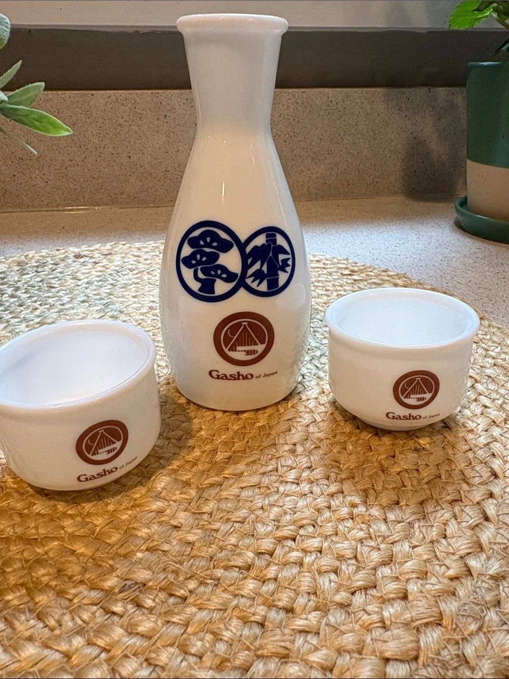 Gasho Of Japan Sake Bottle and Cups